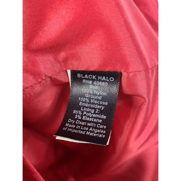 Black Halo Mesh Floral Embroidered Midi Length Dress Size 2 - Picture 10 of 11